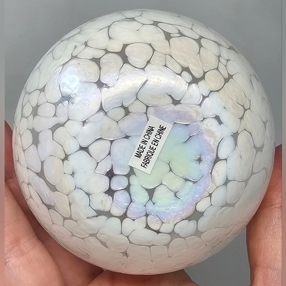 Vintage Traditions Hand Blown Glass Oil Lamp Clear White Pearl Iridescent NIB - Picture 11 of 16